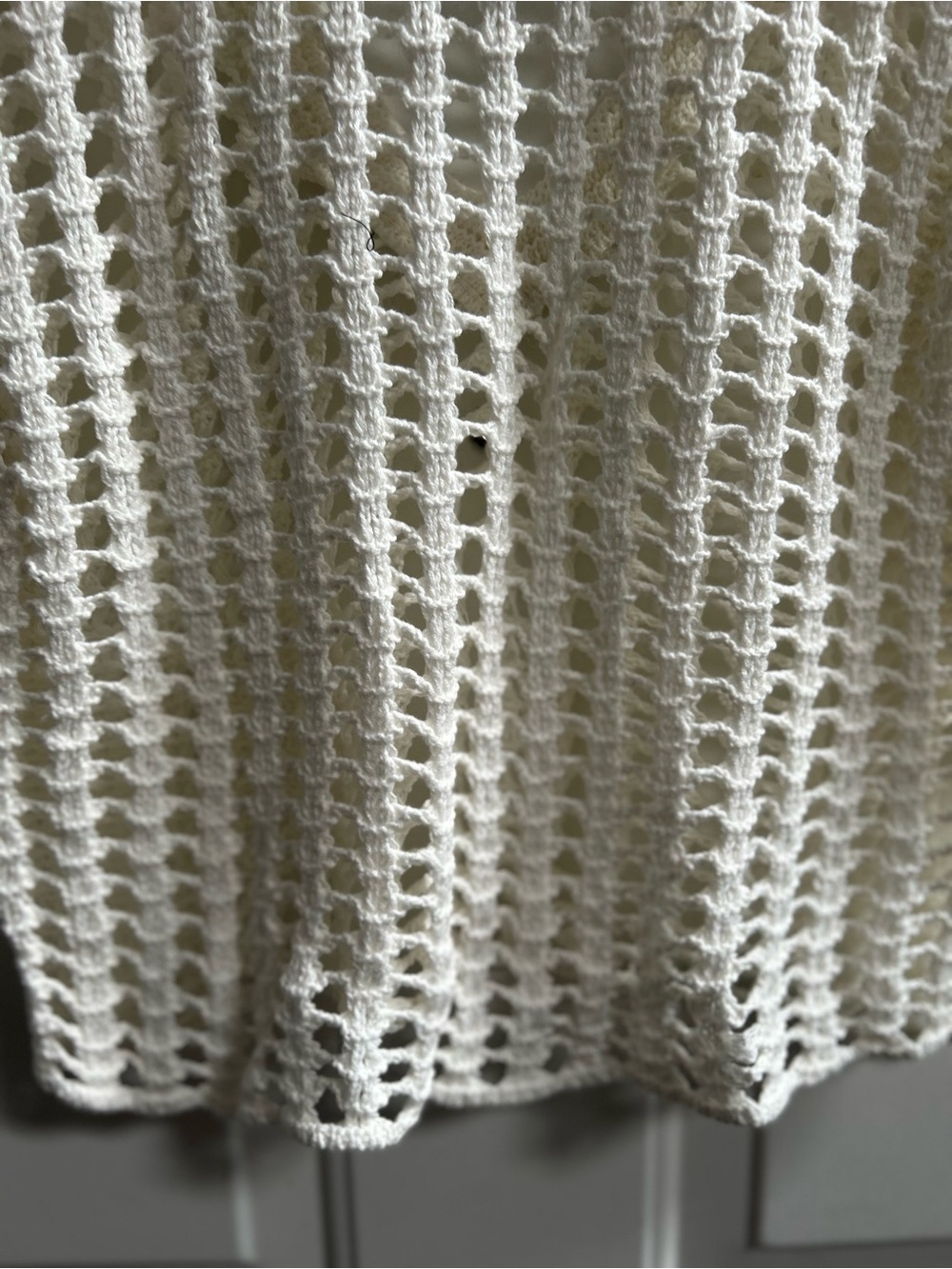 Cream Crochet Knit V-Neck Cropped Sweater Vest Sz M - Picture 13 of 13